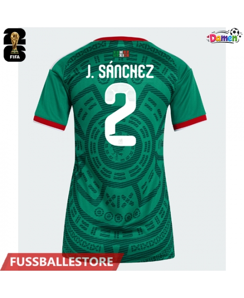 Günstige Mexiko Jorge Sanchez #2 Heimtrikot Damen WM 2026 Kurzarm